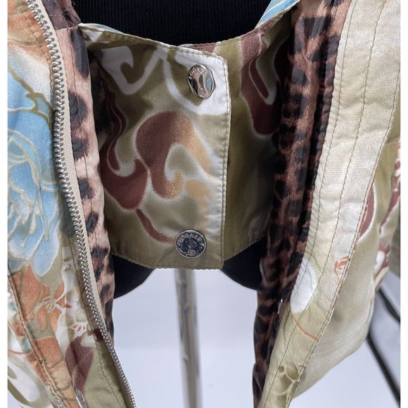 BOGNER Womens Down Cheetah Asian‎ Floral Hooded Ski Jacket Size 10 - Picture 4 of 10